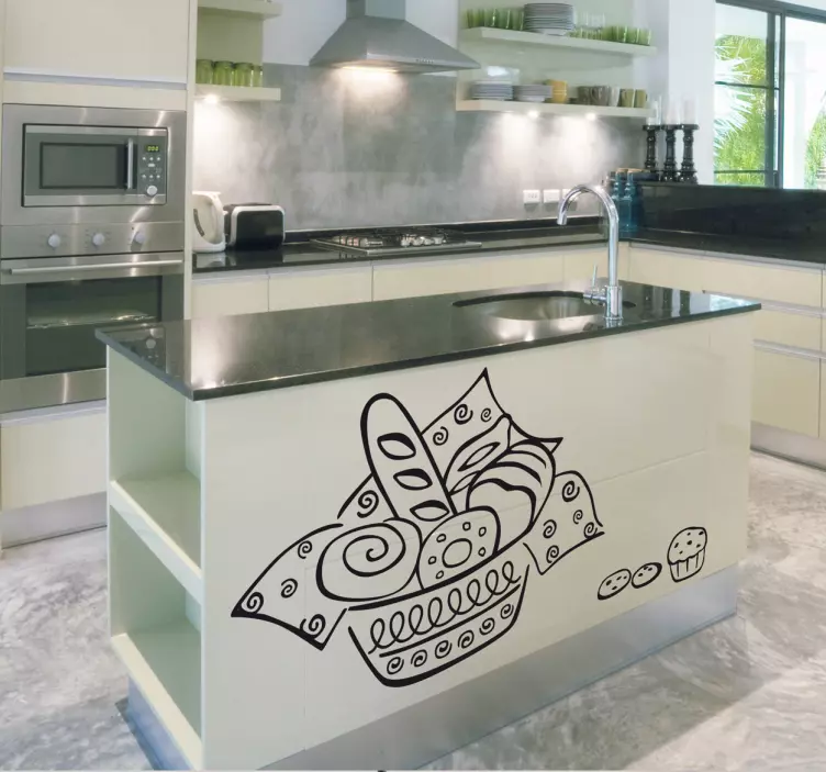 ペストリーバスケットキッチンデカール - TENSTICKERS