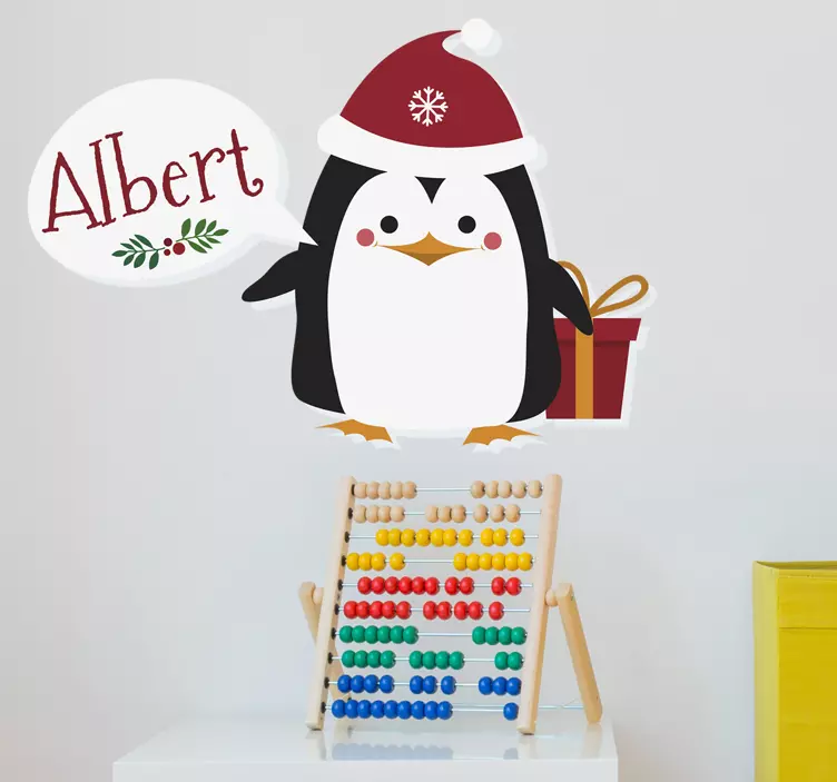 パーソナライズされたペンギンクリスマスステッカー - TENSTICKERS