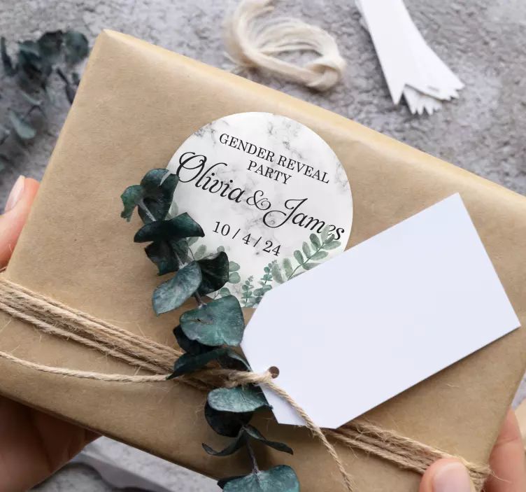 ステッカー 自作 性別発表パーティー マーブル - TENSTICKERS