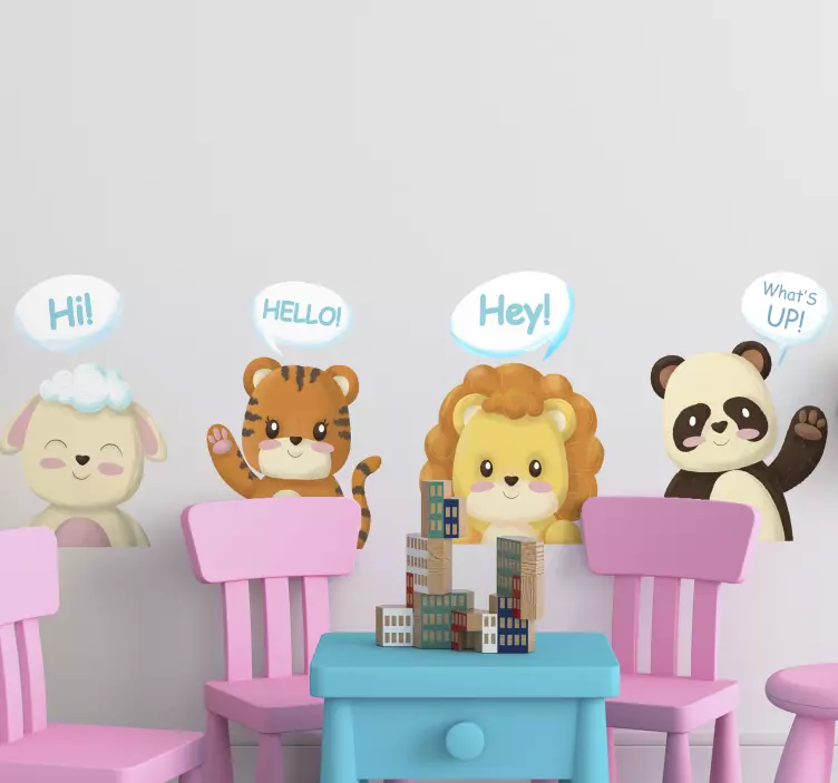 動物 シール かわいい動物の挨拶 - TENSTICKERS