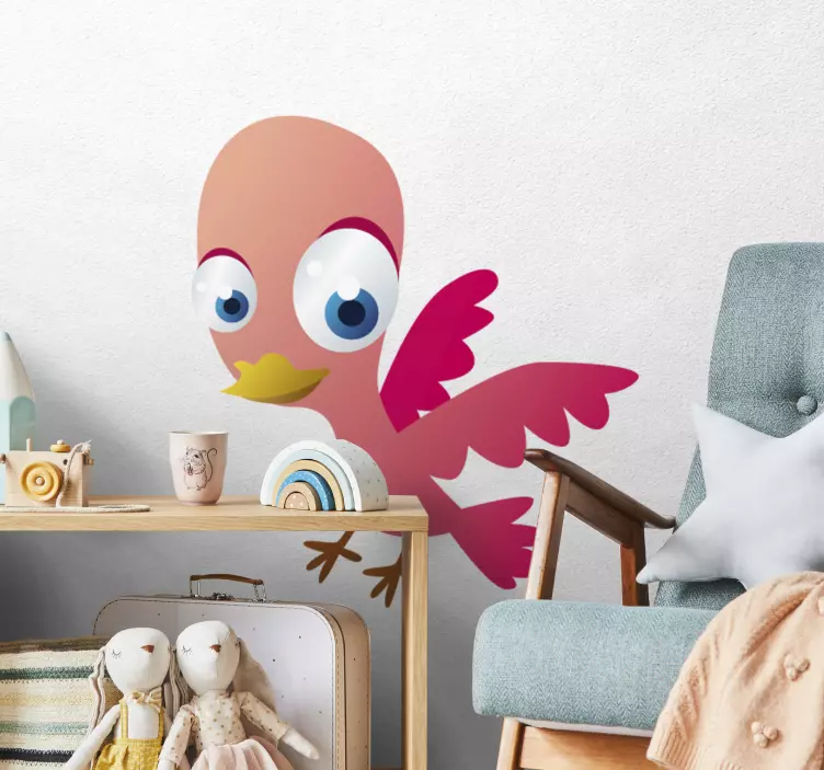 ピンクの鳥の子供のステッカー - TENSTICKERS