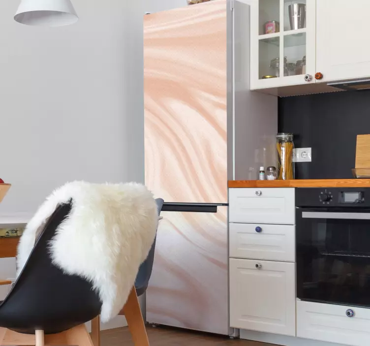 ピンクの大理石の冷蔵庫ビニールデカール - TENSTICKERS