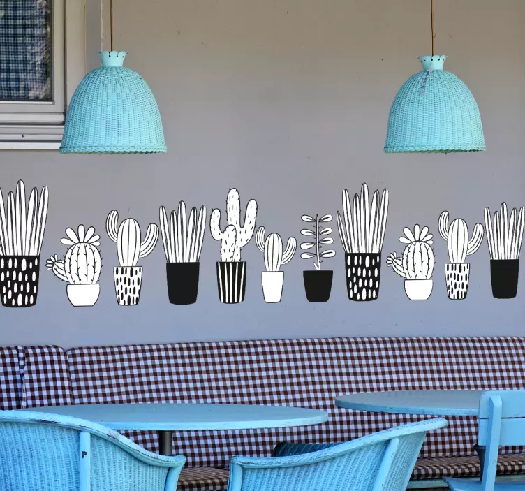 観葉植物イラストウォールステッカー - TENSTICKERS