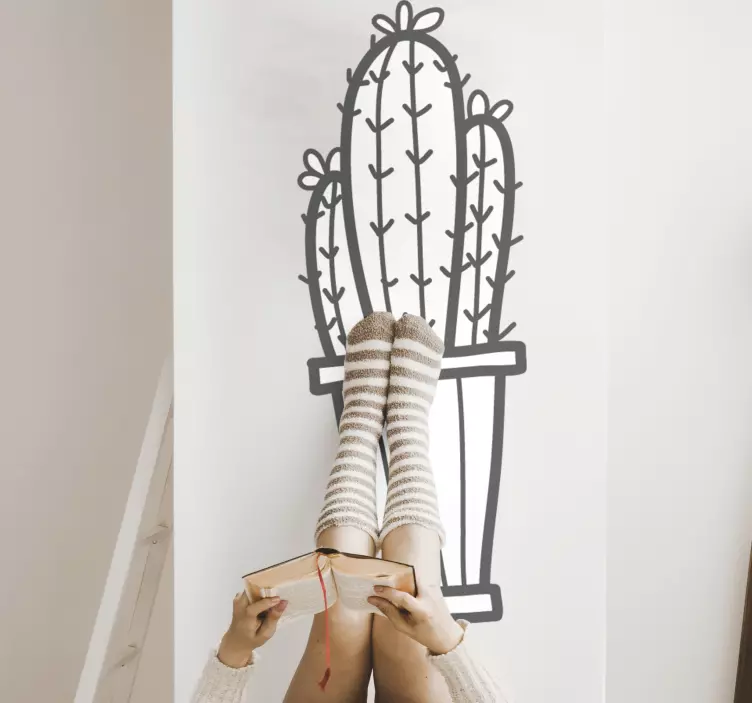 動物 シール 容器の中のサボテン - TENSTICKERS