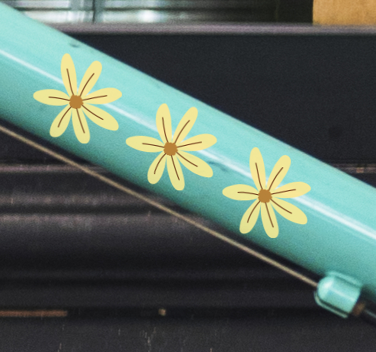 先のとがった花の自転車のステッカー - TENSTICKERS