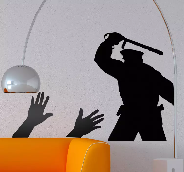 警察の残忍な壁のステッカー - TENSTICKERS