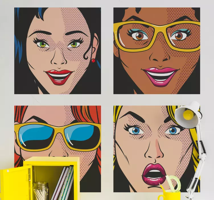 ポップカラーヴィンテージステッカー - TENSTICKERS