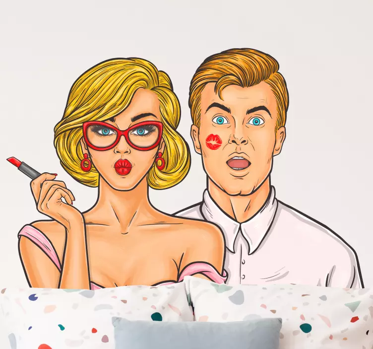 ポップカップルヴィンテージステッカー - TENSTICKERS