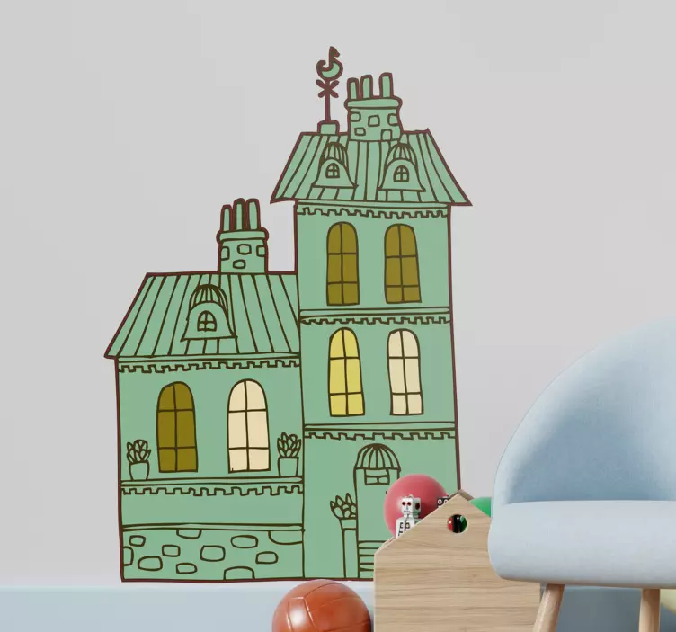 建物のイラストデカール - TENSTICKERS