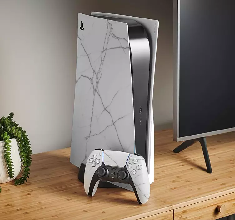Ps5ステッカー 白い大理石 - TENSTICKERS