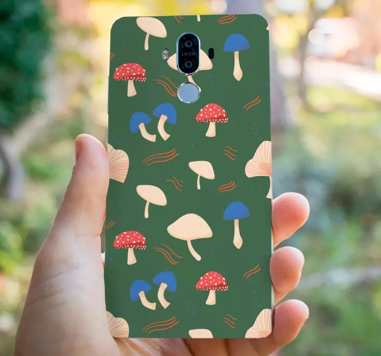 赤と白のリアルなキノコhuaweiデカール - TENSTICKERS