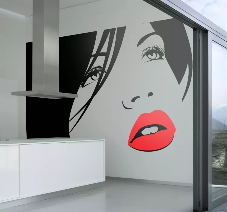 赤い唇のステッカー - TENSTICKERS