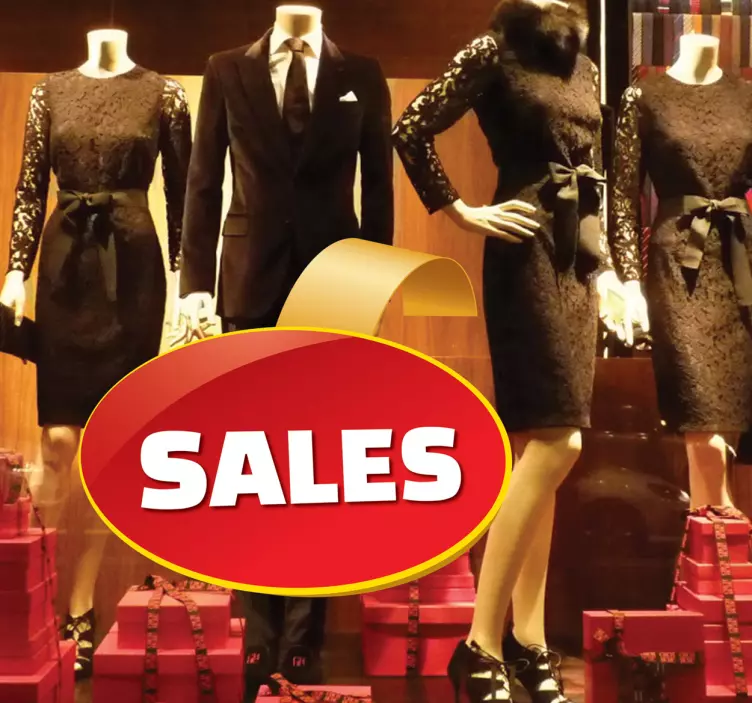 赤い楕円形の販売ステッカー - TENSTICKERS