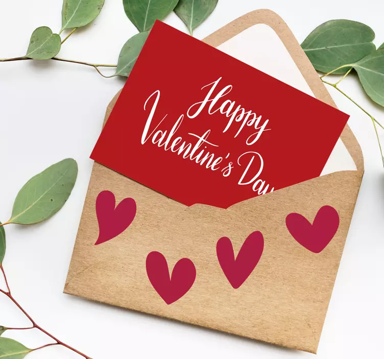 赤いバレンタイン ハート バレンタイン ステッカー - TENSTICKERS