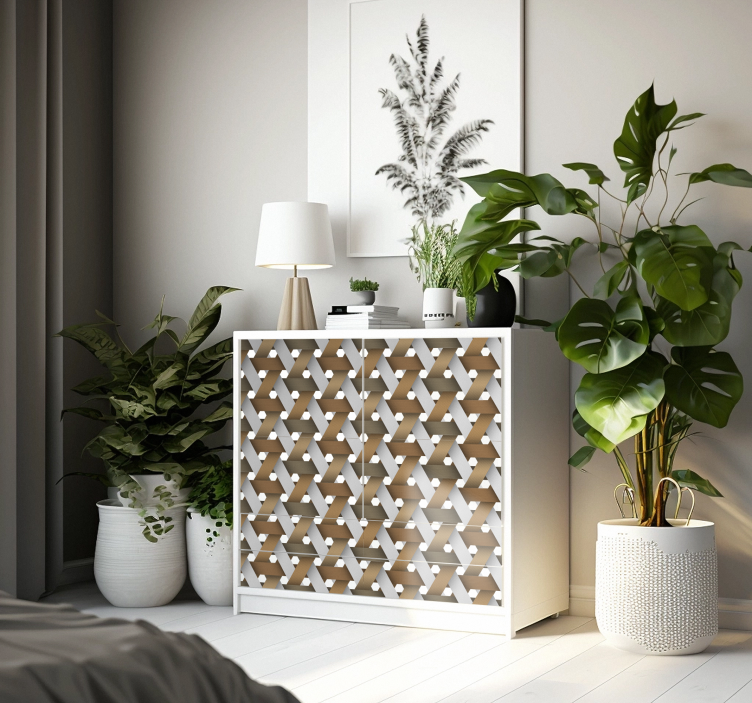 家具のステッカー スカンジナビアの白い木 - TENSTICKERS