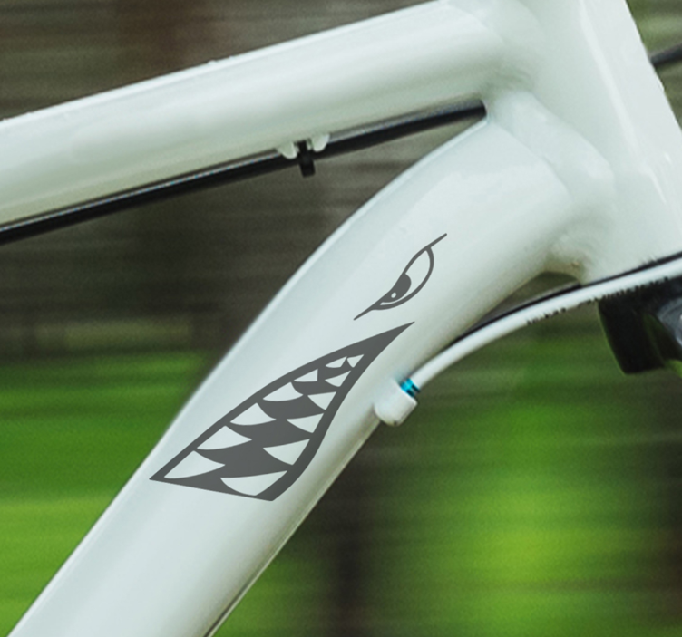 サイクルバイクデカールのサメの顔 - TENSTICKERS