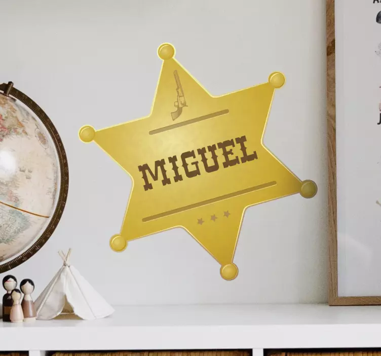 ネームシール付き保安官バッジ - TENSTICKERS