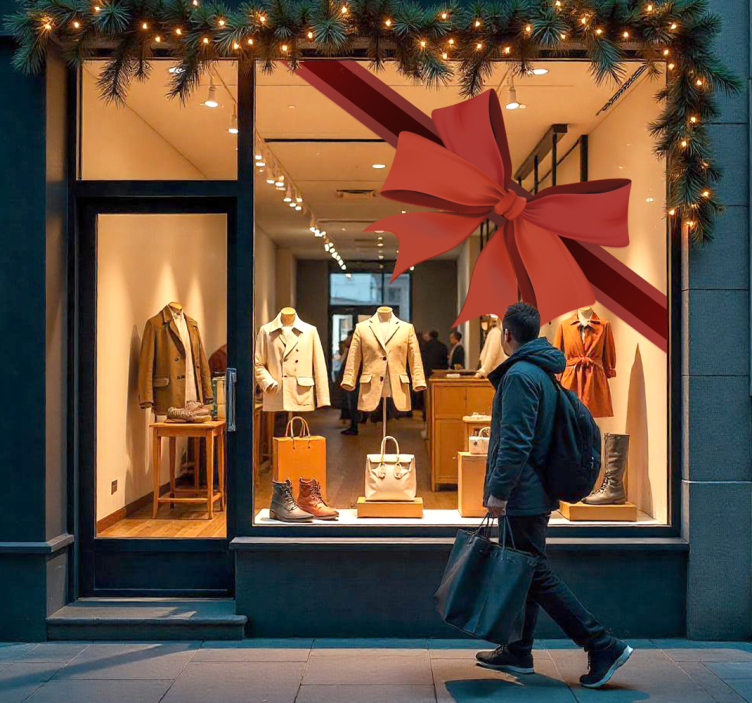 動物シールコーナーレッドリボン - TENSTICKERS