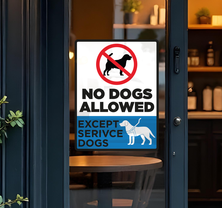動物 シール no dogs allowed except service dogs - TENSTICKERS