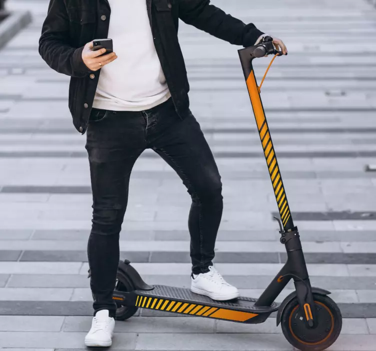 ステッカースケートボード パティネートオレンジストライプ - TENSTICKERS