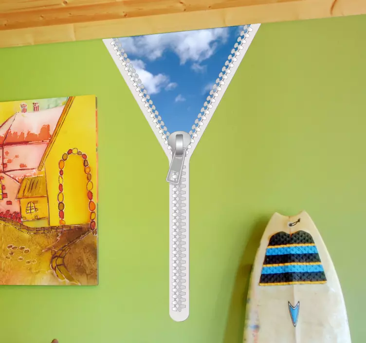 空のジッパー装飾的な雲のステッカー - TENSTICKERS