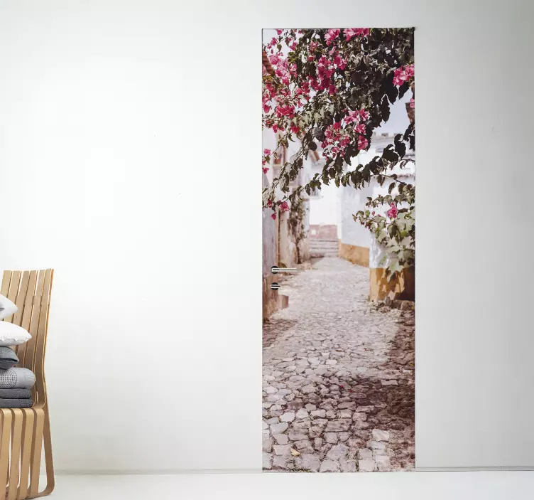 小さな通りのドアビニールデカール - TENSTICKERS