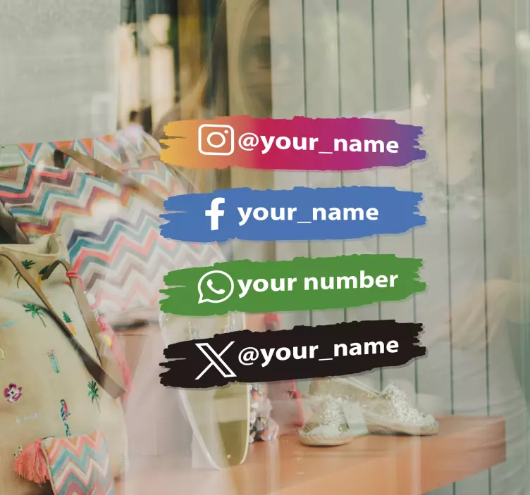 ソーシャルメディアアイコンパーソナライズされたビニールサイン - TENSTICKERS