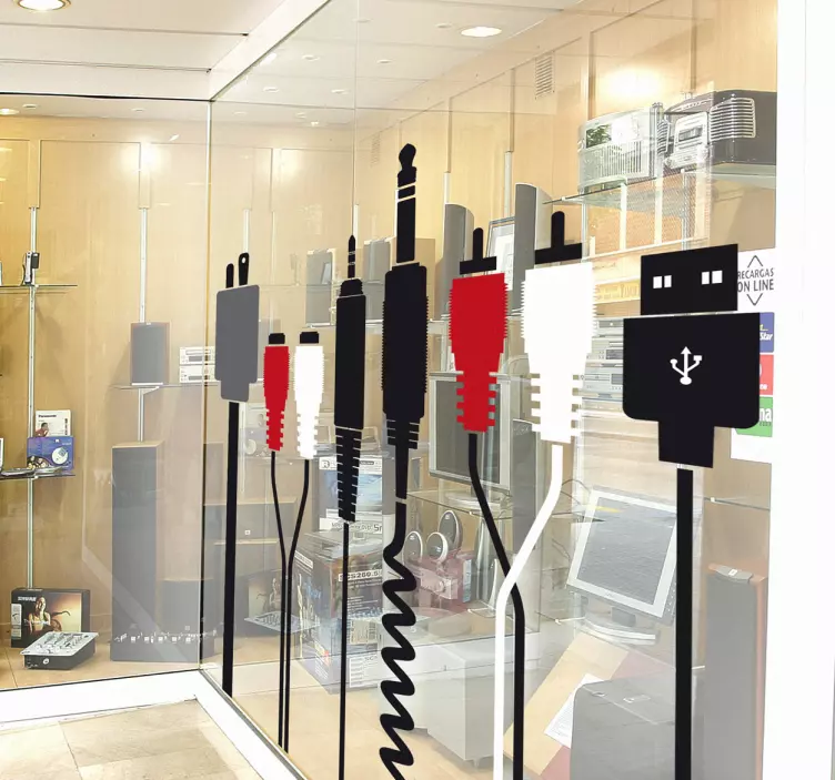 電気ケーブルショップのステッカー - TENSTICKERS