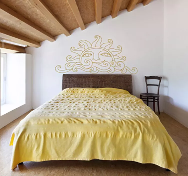 太陽と波の壁ステッカー - TENSTICKERS