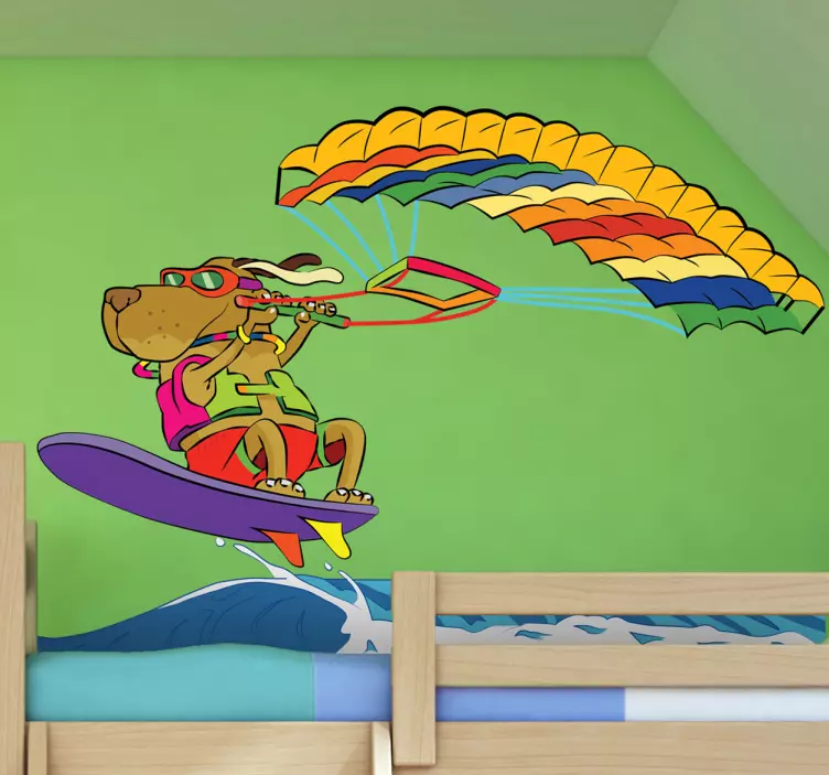 サーフィンドッグキッズステッカー - TENSTICKERS