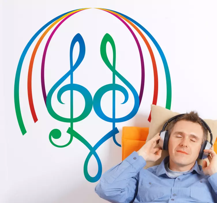 対称音符ステッカー - TENSTICKERS