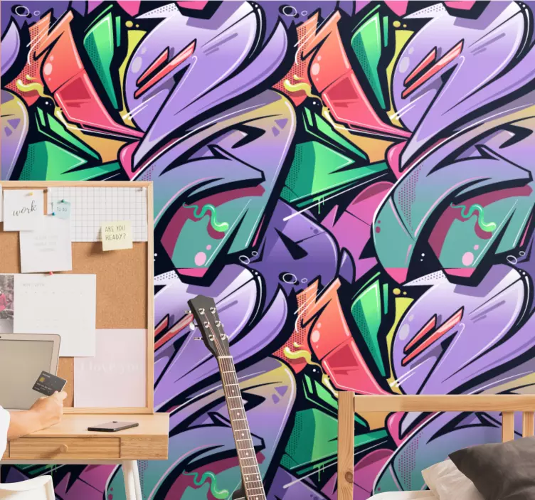 動物 シール 鮮やかな抽象グラフィティ - TENSTICKERS