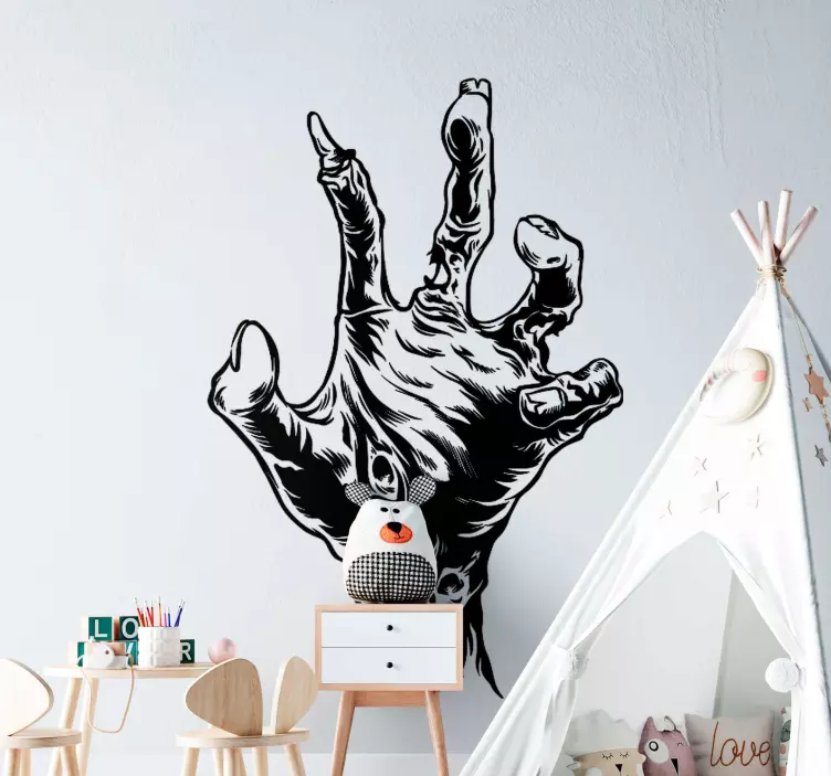 すごいミイラの手ハロウィンステッカー - TENSTICKERS