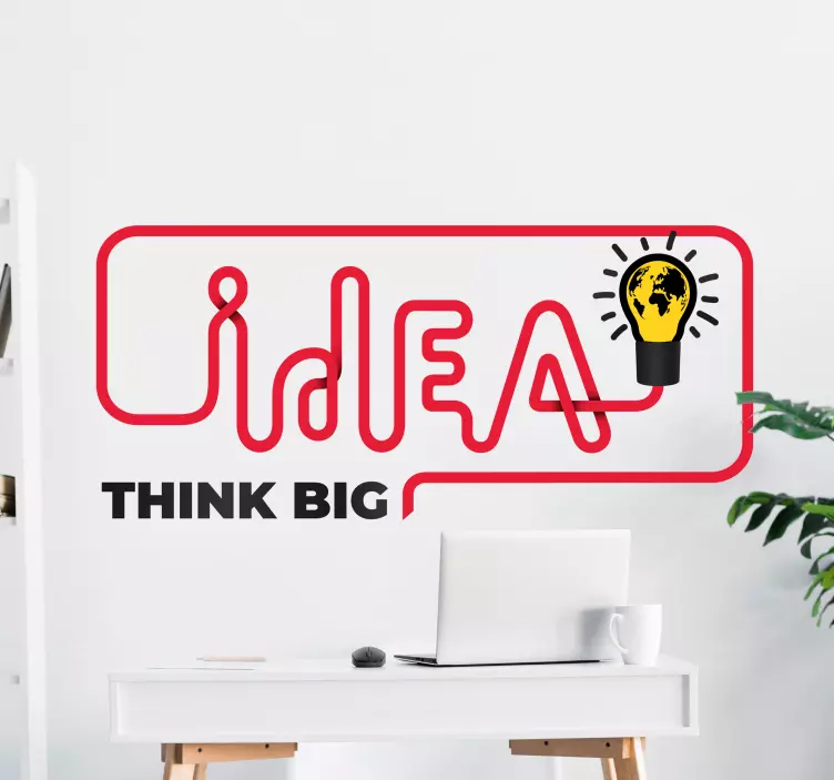 大きな電球のオフィスステッカーだと思います - TENSTICKERS