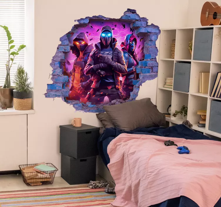 視覚効果壁ステッカー 三人の仮面戦士さんにんのかめんせんし - TENSTICKERS