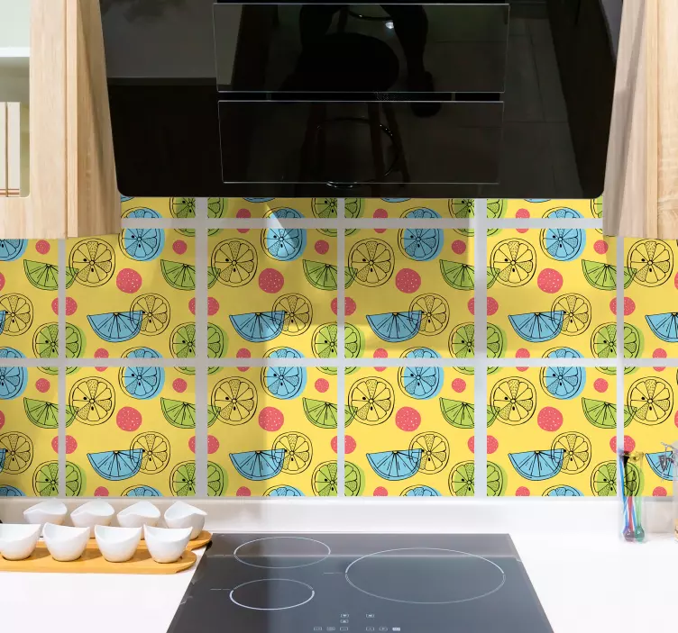 動物 シール フルーツパターンタイル - TENSTICKERS