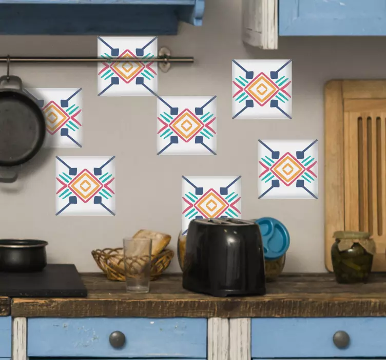 動物 シール 幾何学的カラフルパターン - TENSTICKERS