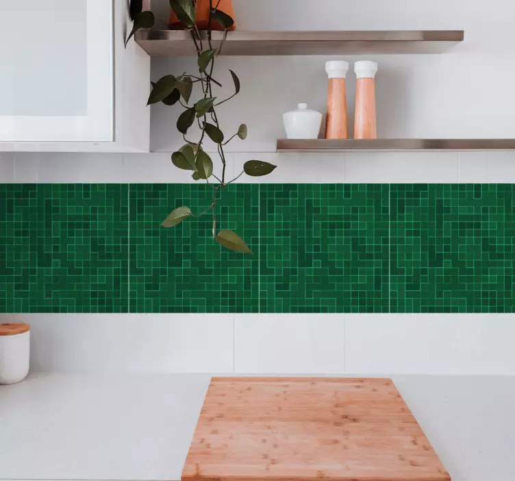 動物 シール 幾何学的な緑のモチーフ - TENSTICKERS