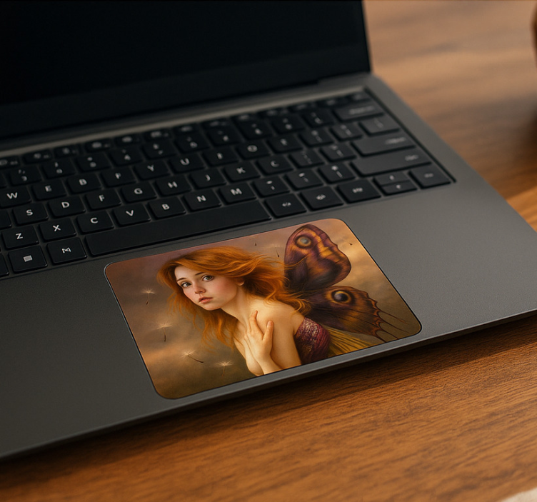 タッチパッドステッカー タンポポが浮かぶ少女 - TENSTICKERS