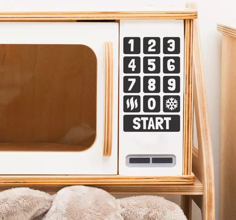 おもちゃの壁のステッカー トイマイクロ波ボタン - TENSTICKERS