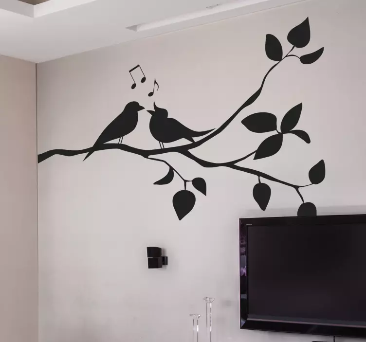 鳥と木の枝ウォールステッカー - TENSTICKERS
