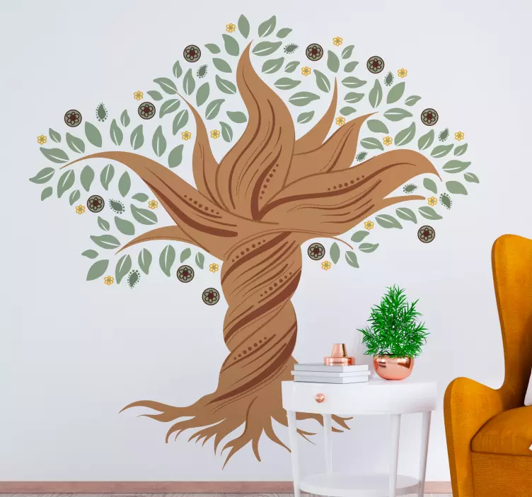 生命の木ツイストツリーウォールステッカー - TENSTICKERS