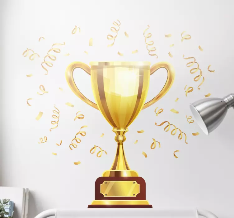 トロフィーと紙吹雪のウォールステッカー - TENSTICKERS