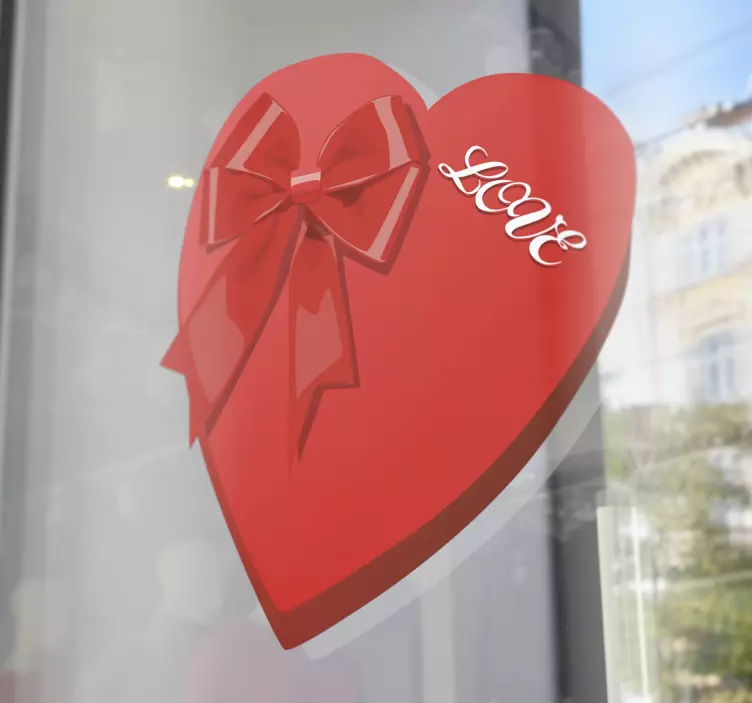 バレンタインの箱ハートウォールステッカー - TENSTICKERS