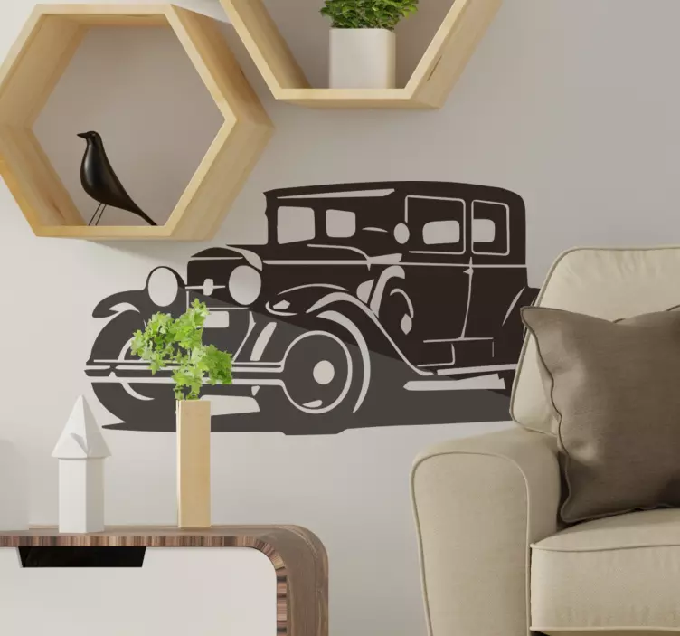 ヴィンテージアルカポネとキャデラックの車のステッカー - TENSTICKERS