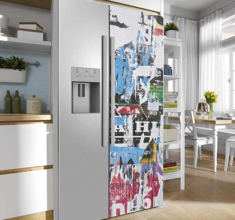 ヴィンテージ冷蔵庫ビニールステッカー - TENSTICKERS