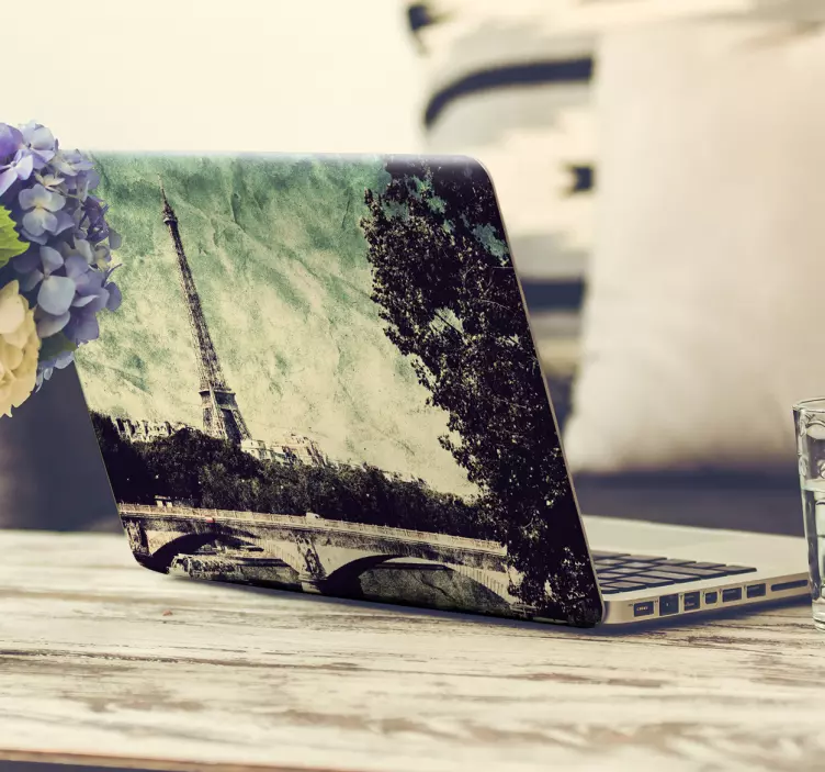 ビンテージパリのラップトップのステッカー - TENSTICKERS