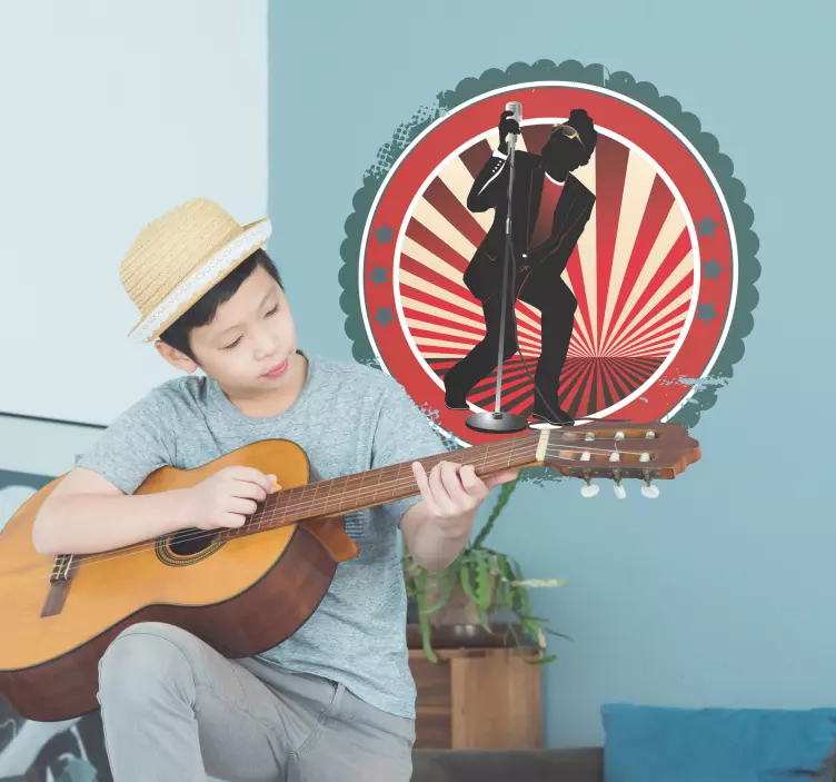 ビンテージロック歌手ステッカー - TENSTICKERS