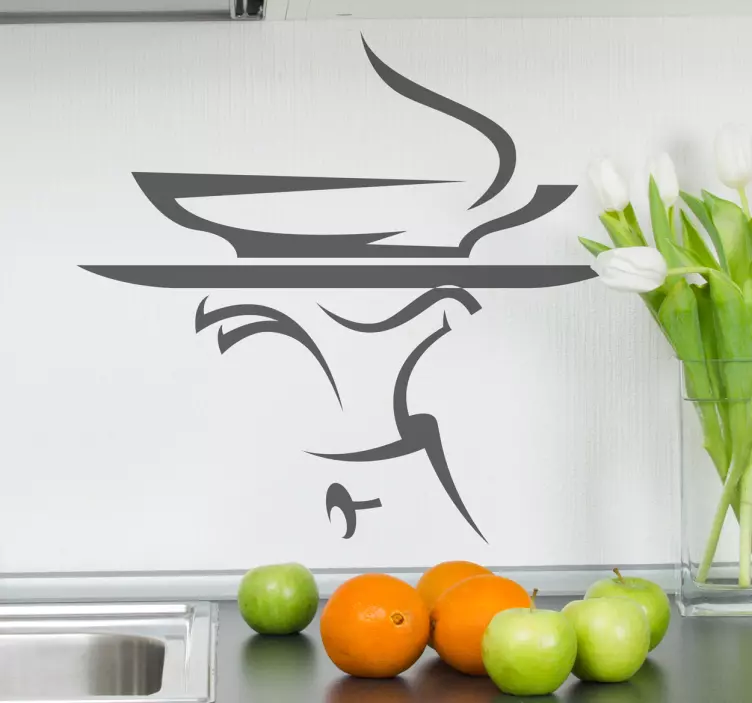 ウェイタートレイ4台所用ステッカー - TENSTICKERS