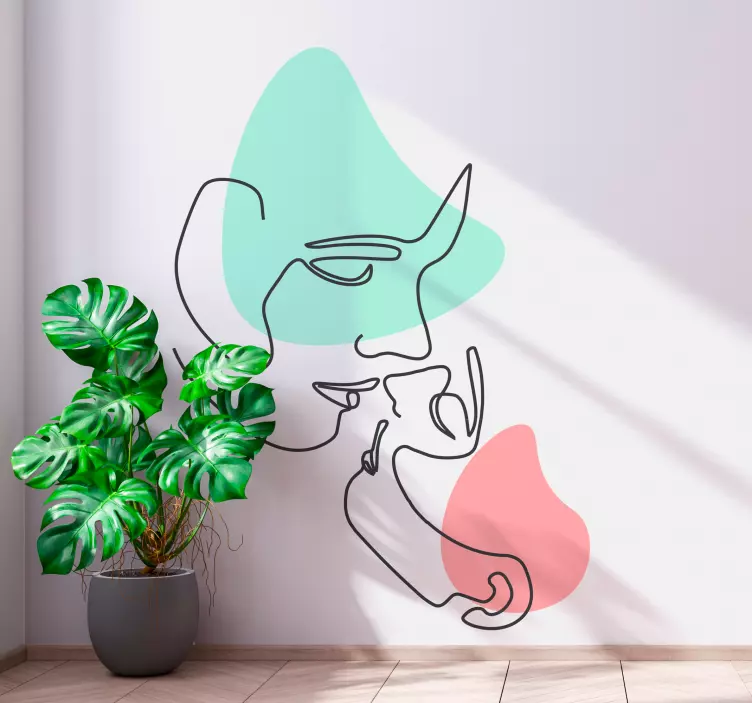 動物 シール ミニマリストラインポートレート - TENSTICKERS